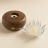 Lunar Lotus Detachable Glass Lotus Light Base Lunar Lotus detachable frosted glass lotus light with rechargeable walnut wood base