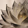 Noir Lotus Smoky Glass Petal Detail Noir Lotus smoky glass lotus light with dark translucent petals and delicate glass stamen details