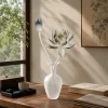 Lunar Lotus Home Placement Image Lunar Lotus Studio Glass Vase Object displayed on a wooden table in a warm refined home interior